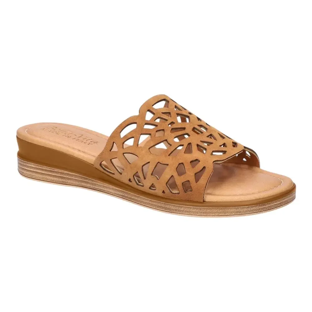 Bella Vita Women's Cas-Italy Kidsuede Italian Leather Sandals Whiskey Size 8
